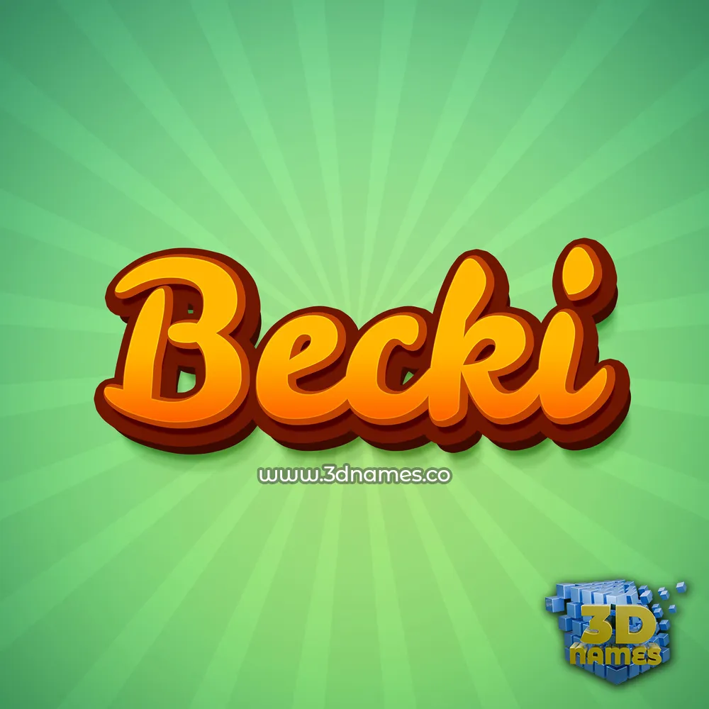 becki in Green Rays style - 3D name wallpaper