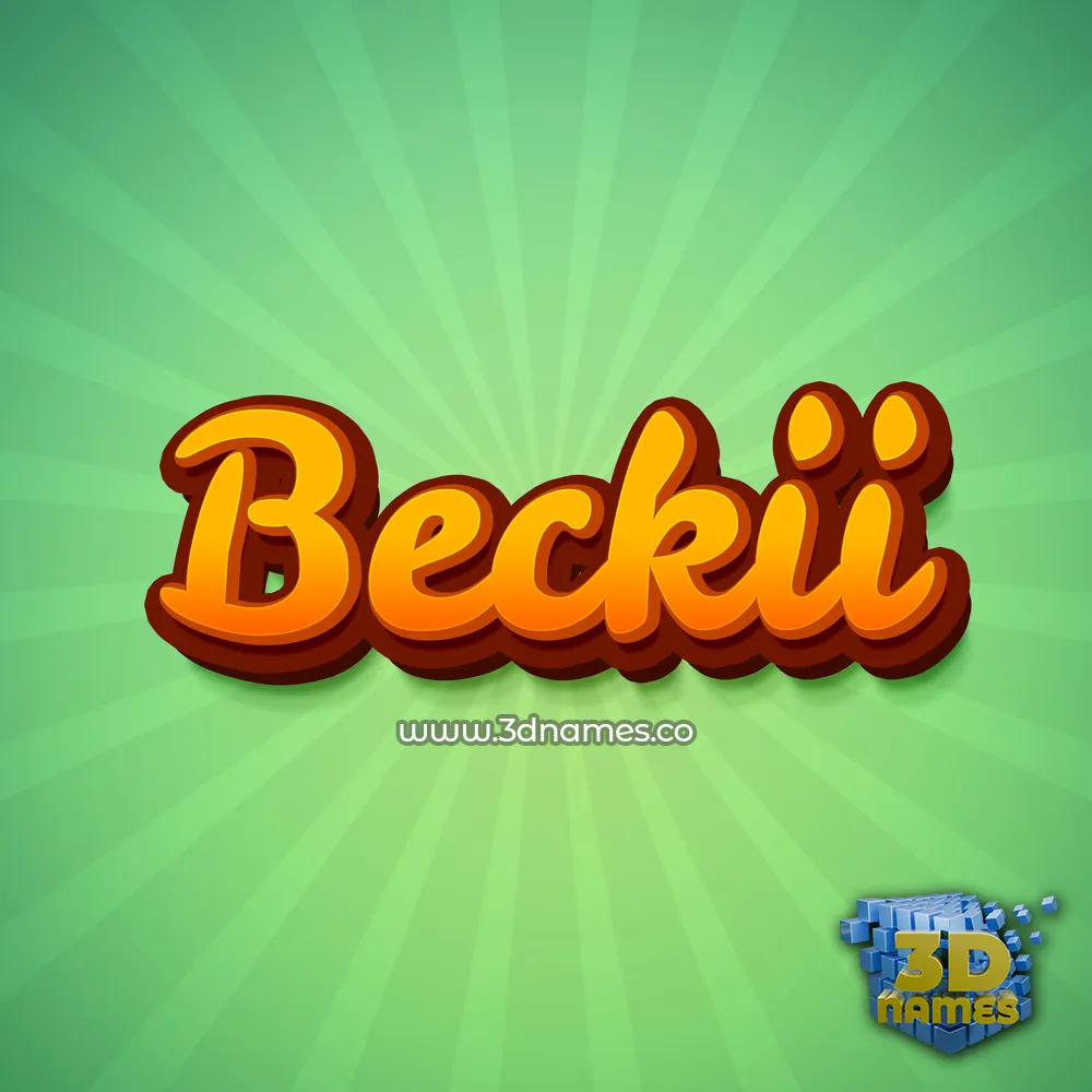 beckii in Green Rays style - 3D name wallpaper