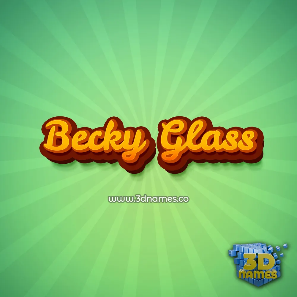 becky glass in Green Rays style - 3D name wallpaper