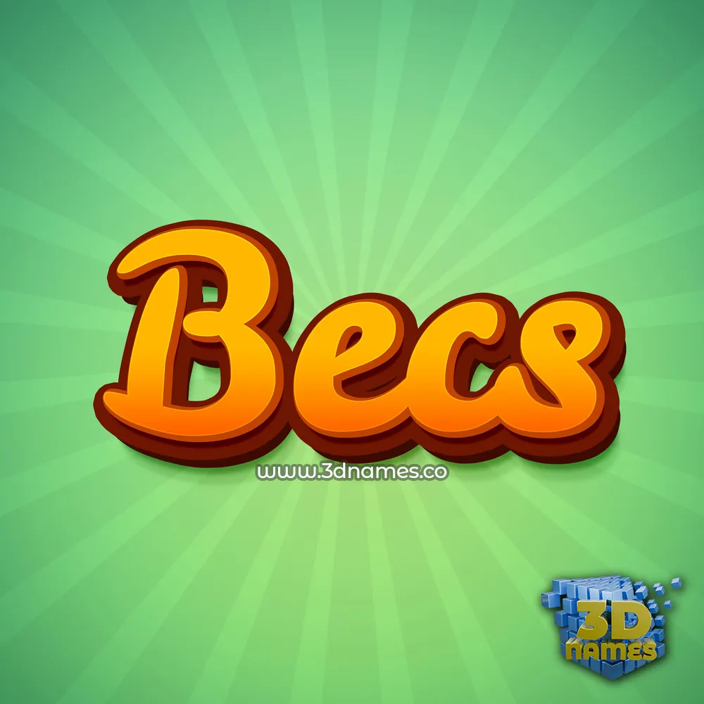 becs in Green Rays style - 3D name wallpaper