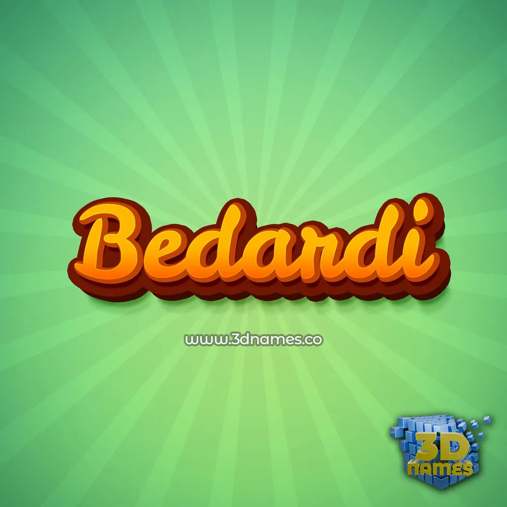bedardi in Green Rays style - 3D name wallpaper