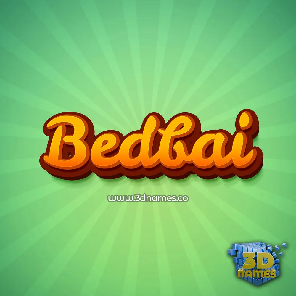 bedbai in Green Rays style - 3D name wallpaper