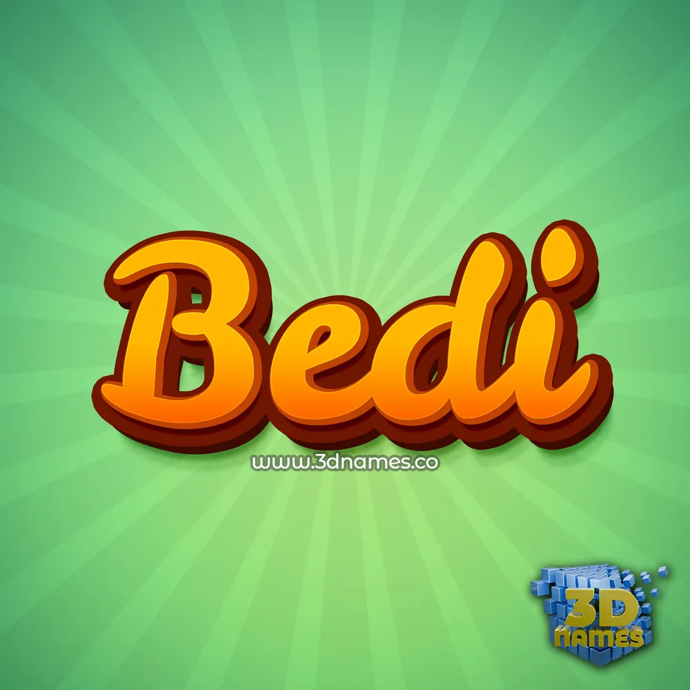bedi in Green Rays style - 3D name wallpaper