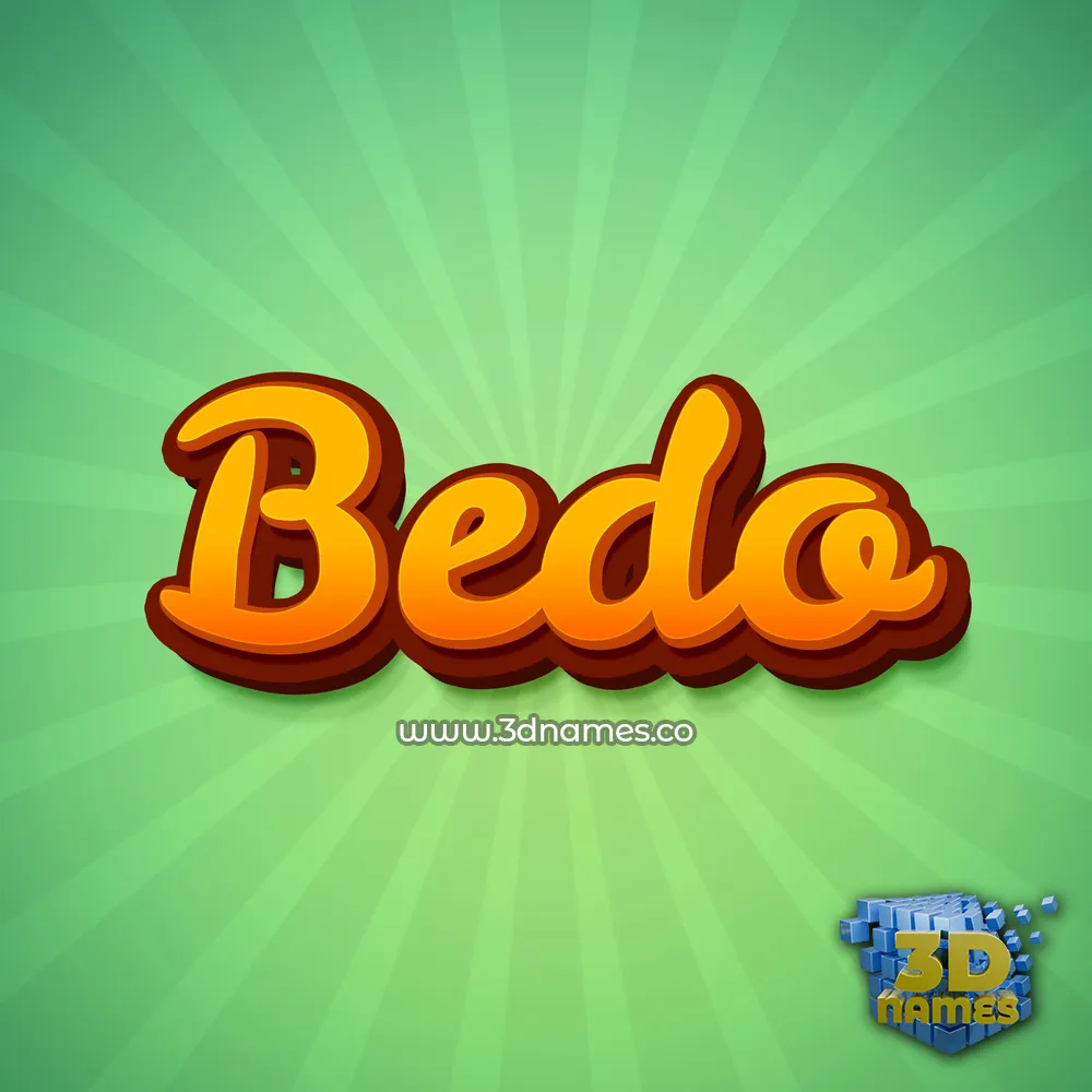 bedo in Green Rays style - 3D name wallpaper