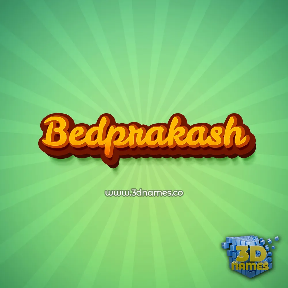 bedprakash in Green Rays style - 3D name wallpaper