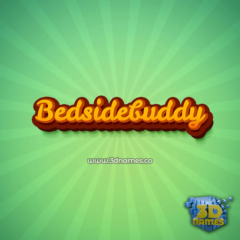 bedsidebuddy in Green Rays style - 3D name wallpaper
