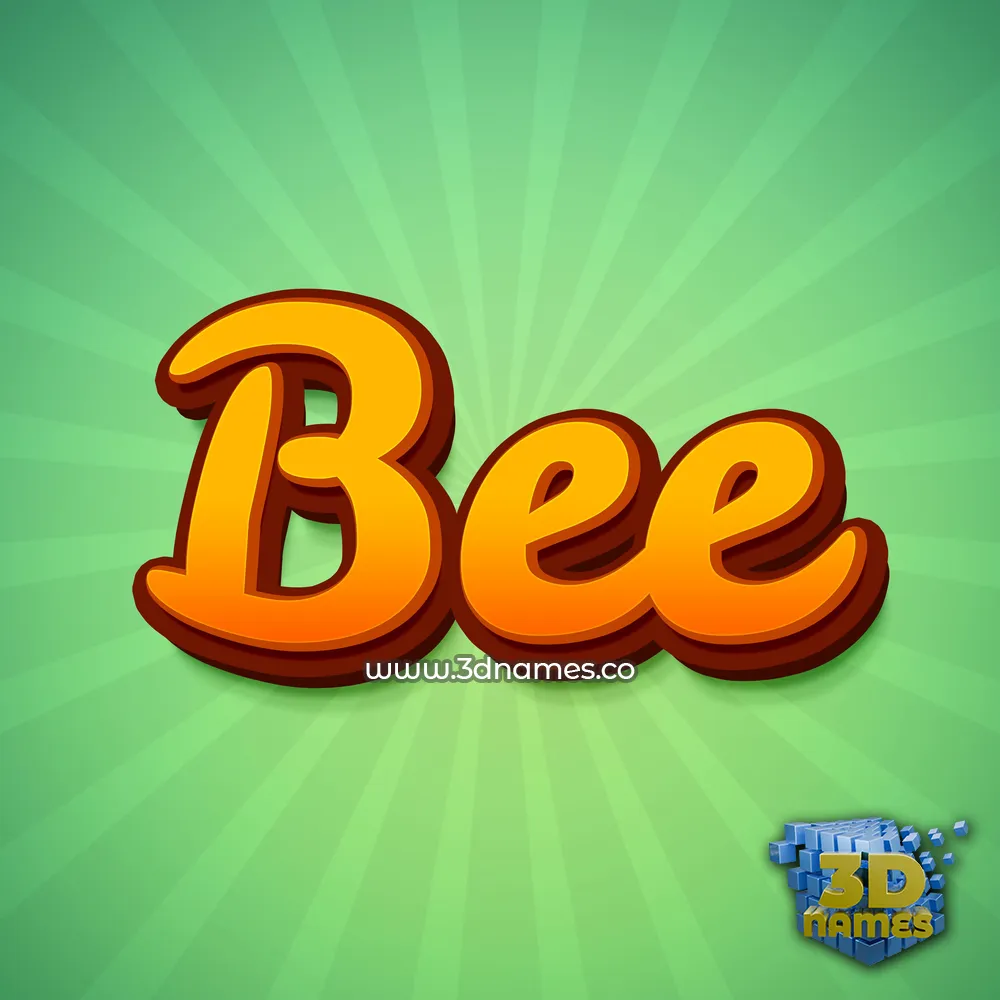 bee in Green Rays style - 3D name wallpaper