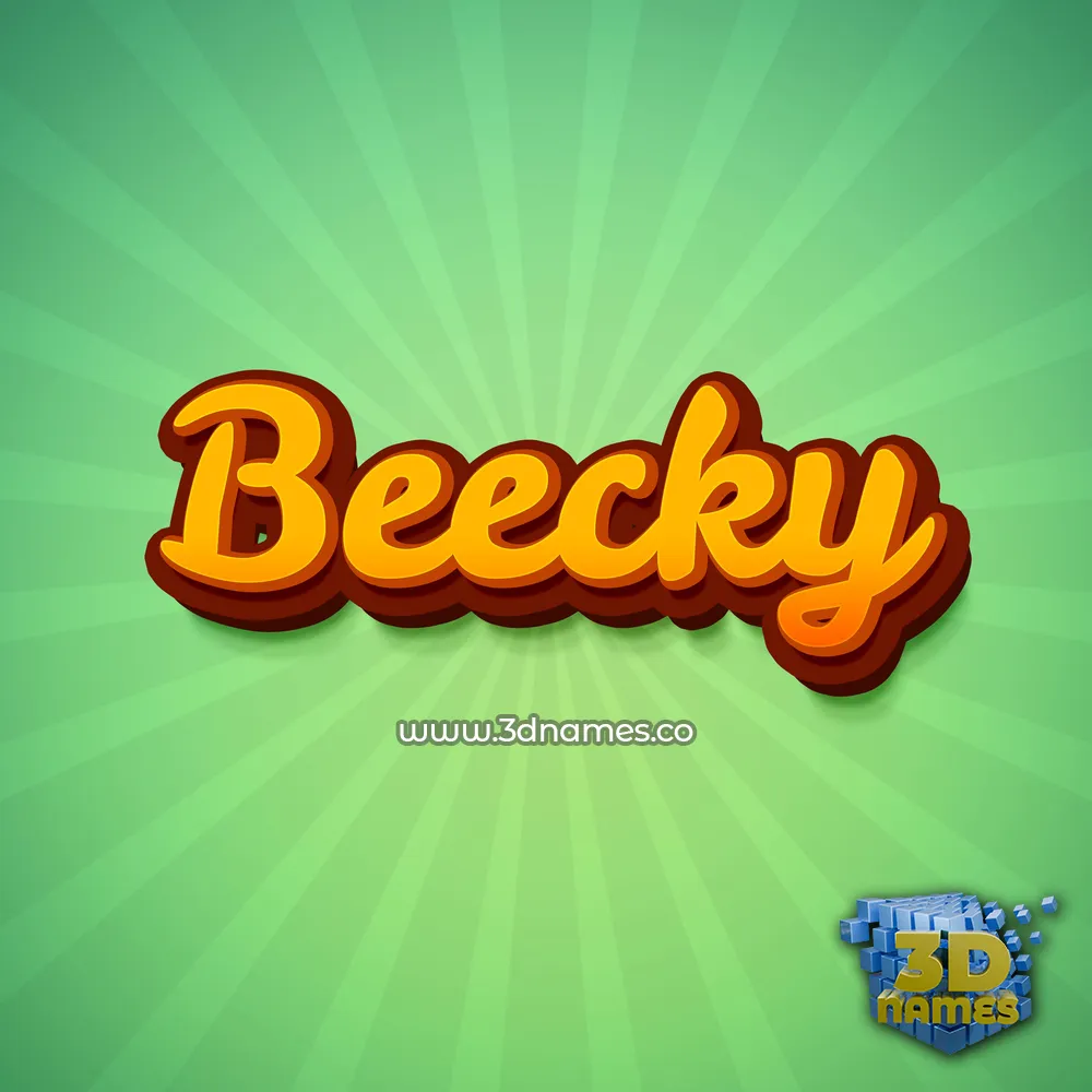beecky in Green Rays style - 3D name wallpaper