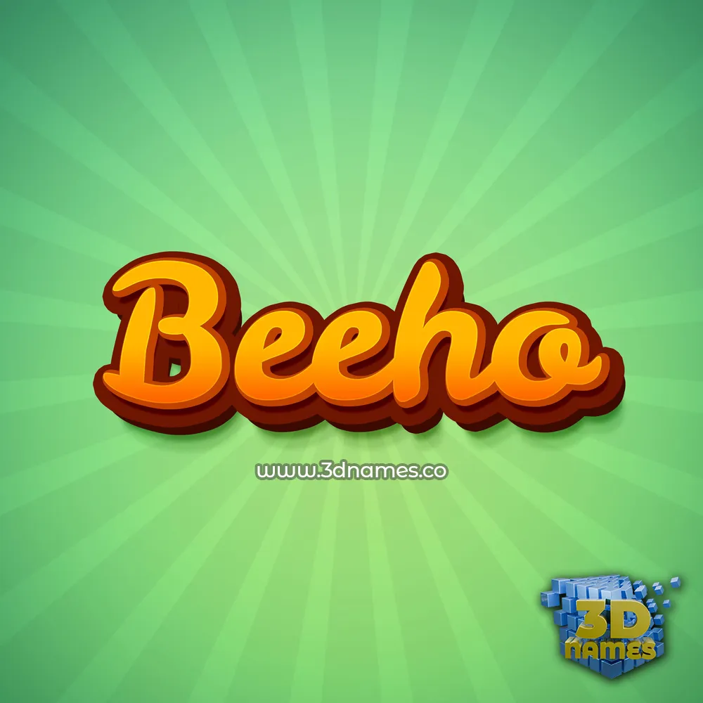 beeho in Green Rays style - 3D name wallpaper