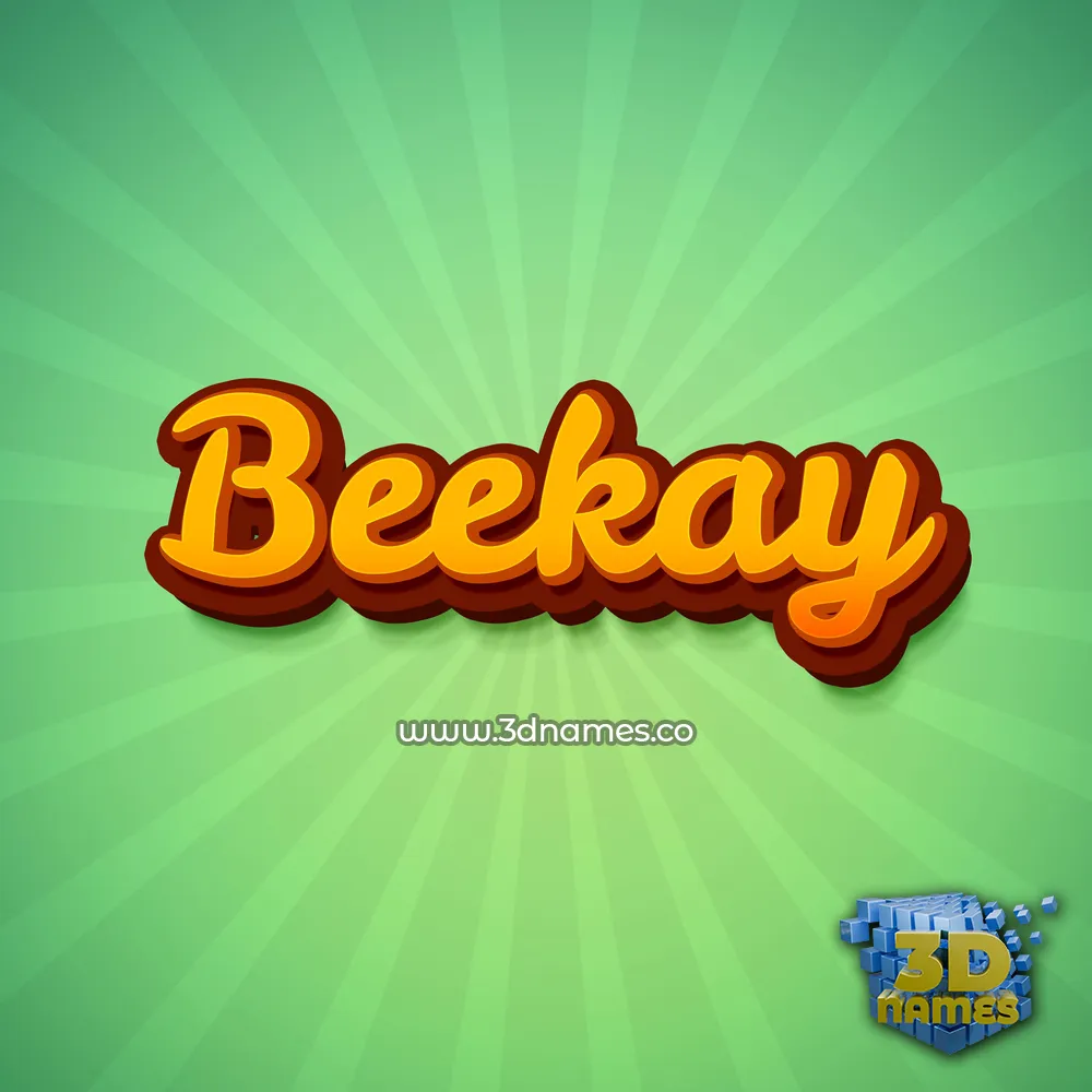 beekay in Green Rays style - 3D name wallpaper