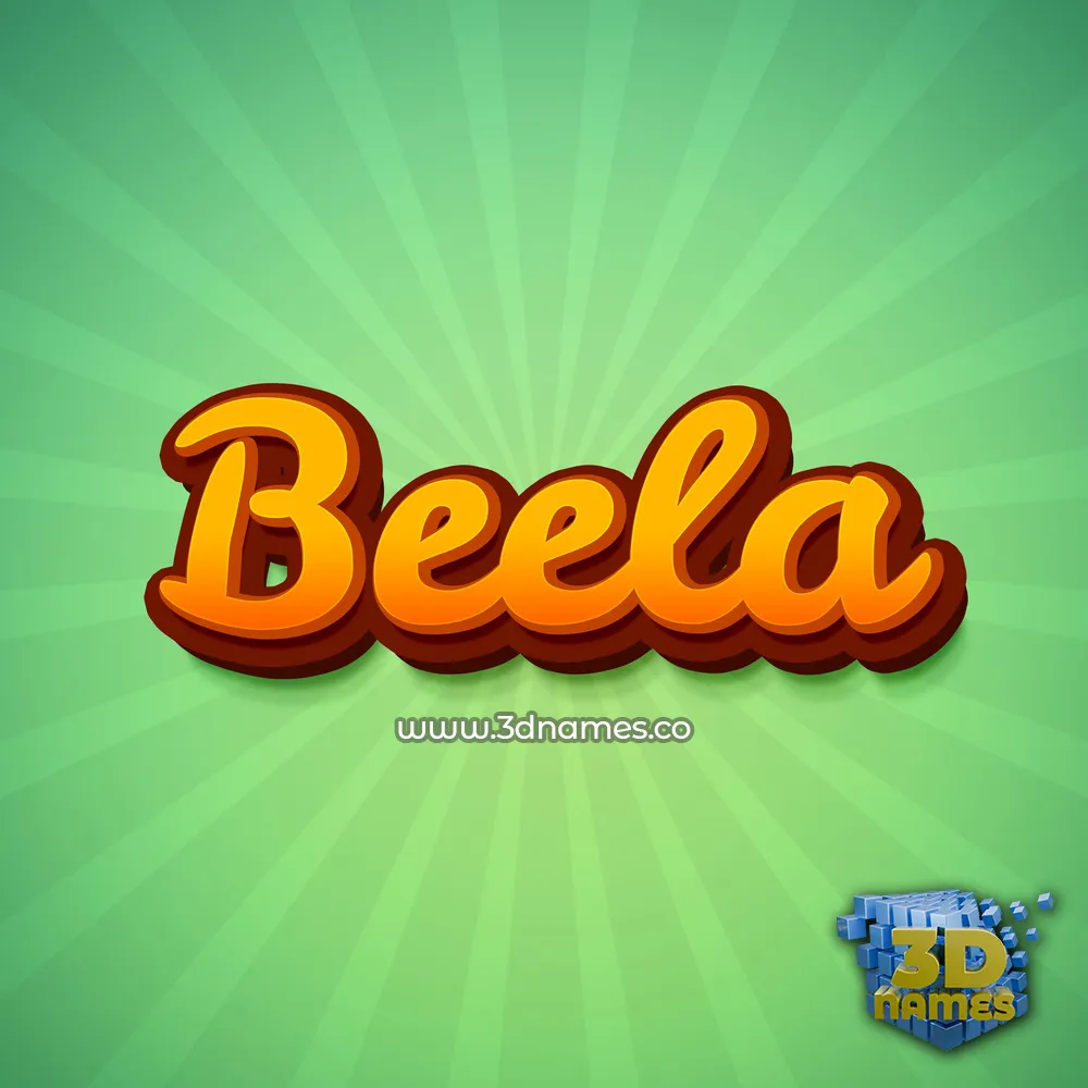beela in Green Rays style - 3D name wallpaper