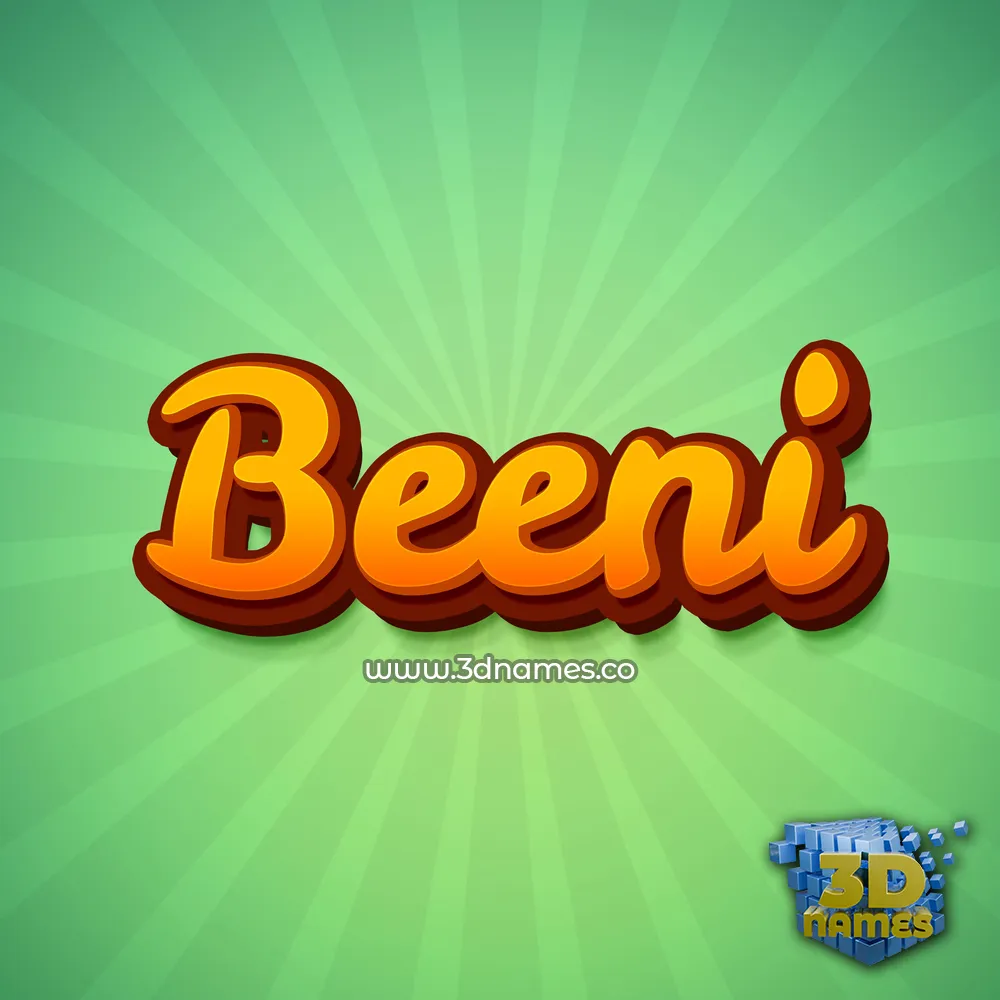 beeni in Green Rays style - 3D name wallpaper