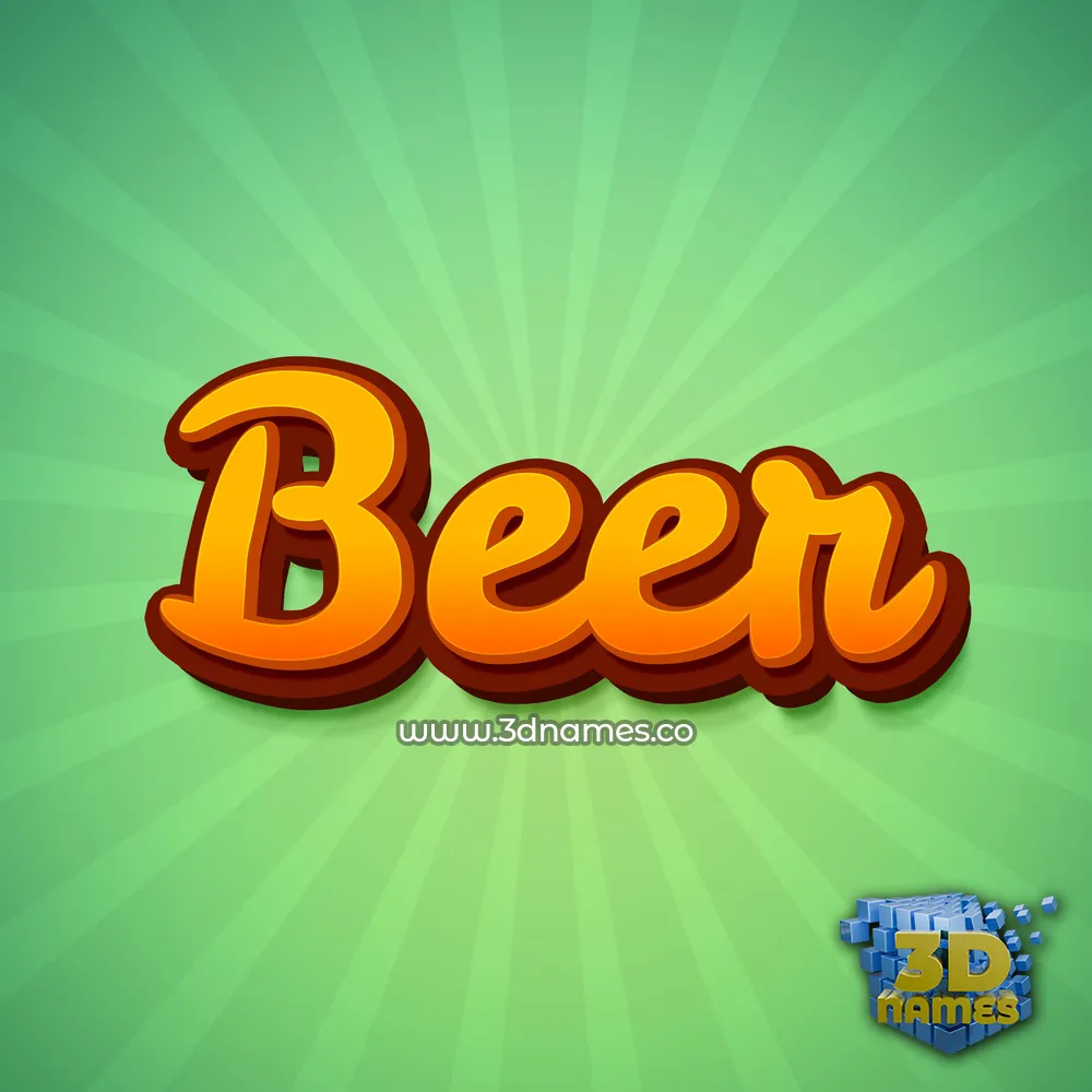 beer in Green Rays style - 3D name wallpaper