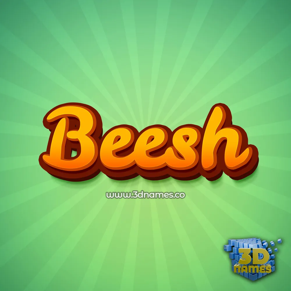 beesh in Green Rays style - 3D name wallpaper