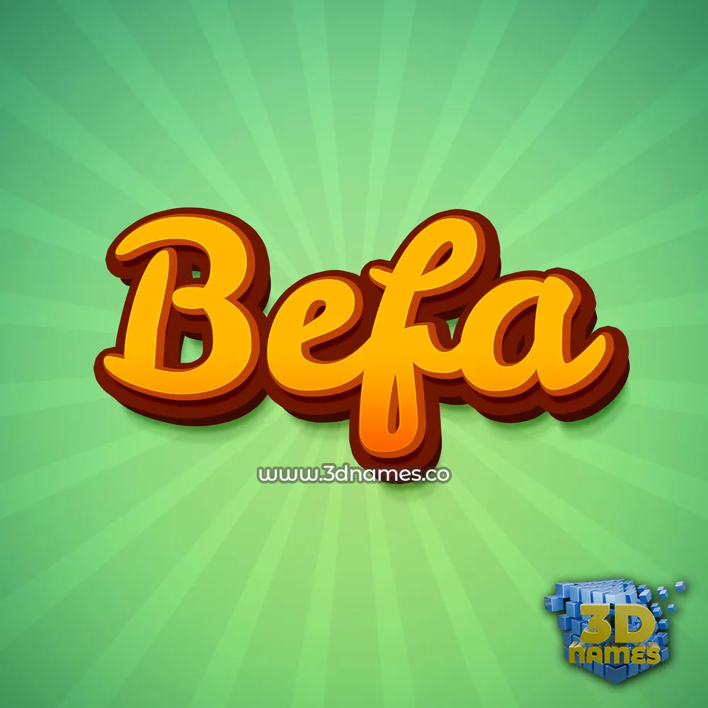 befa in Green Rays style - 3D name wallpaper