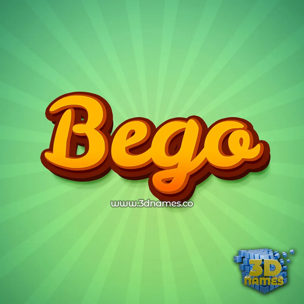 bego in Green Rays style - 3D name wallpaper