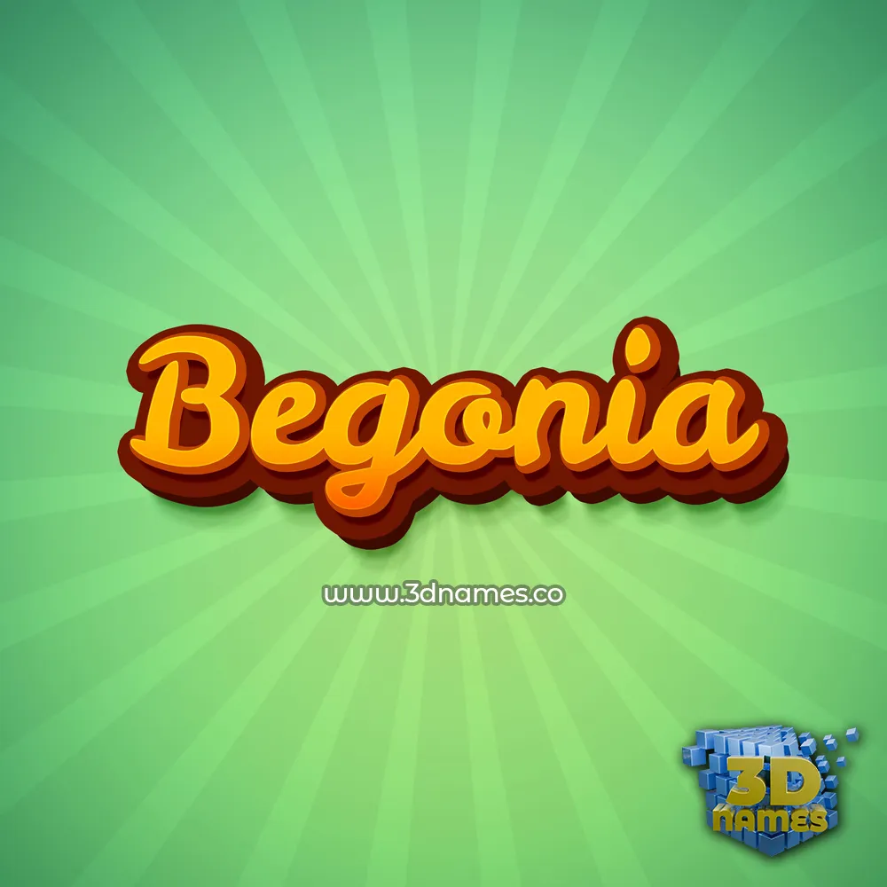 begonia in Green Rays style - 3D name wallpaper