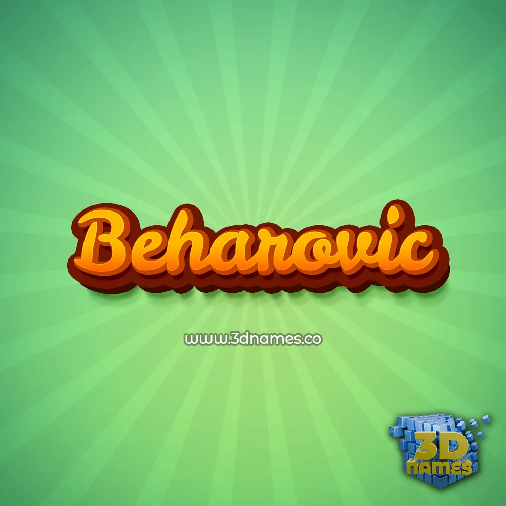 beharovic in Green Rays style - 3D name wallpaper