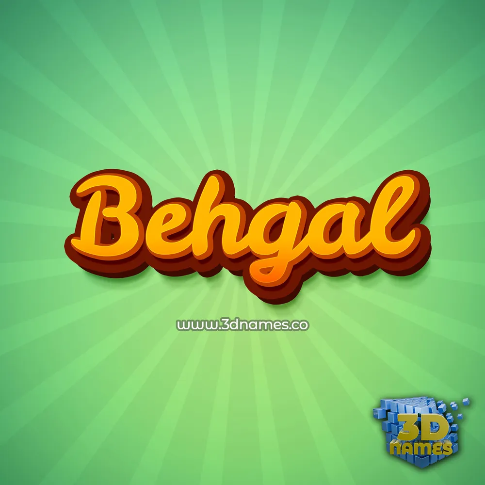 behgal in Green Rays style - 3D name wallpaper