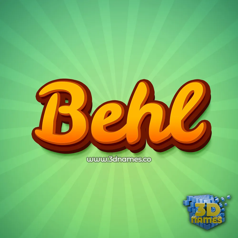 behl in Green Rays style - 3D name wallpaper