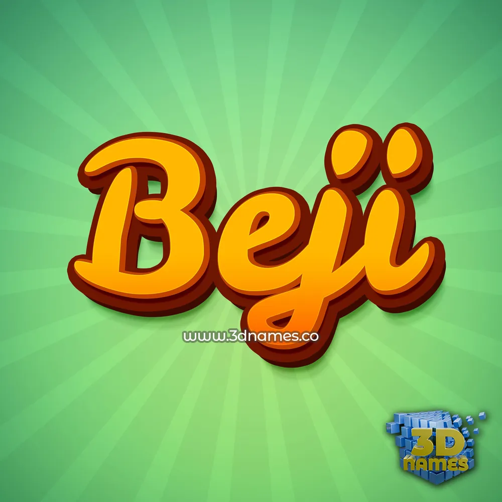 beji in Green Rays style - 3D name wallpaper