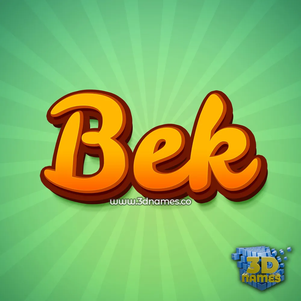 bek in Green Rays style - 3D name wallpaper