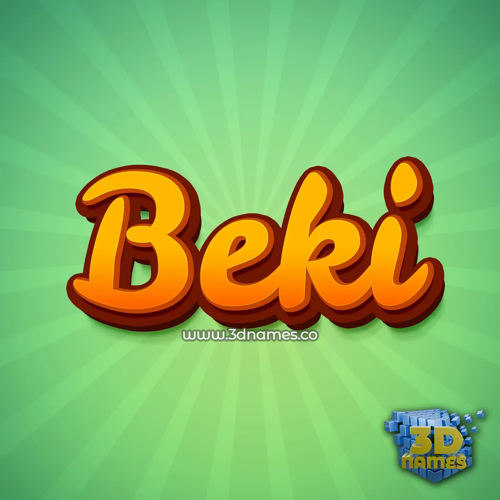 beki in Green Rays style - 3D name wallpaper