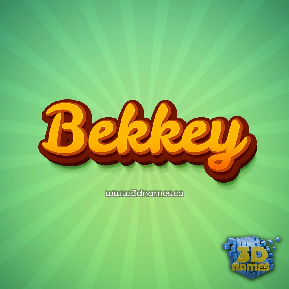 bekkey in Green Rays style - 3D name wallpaper