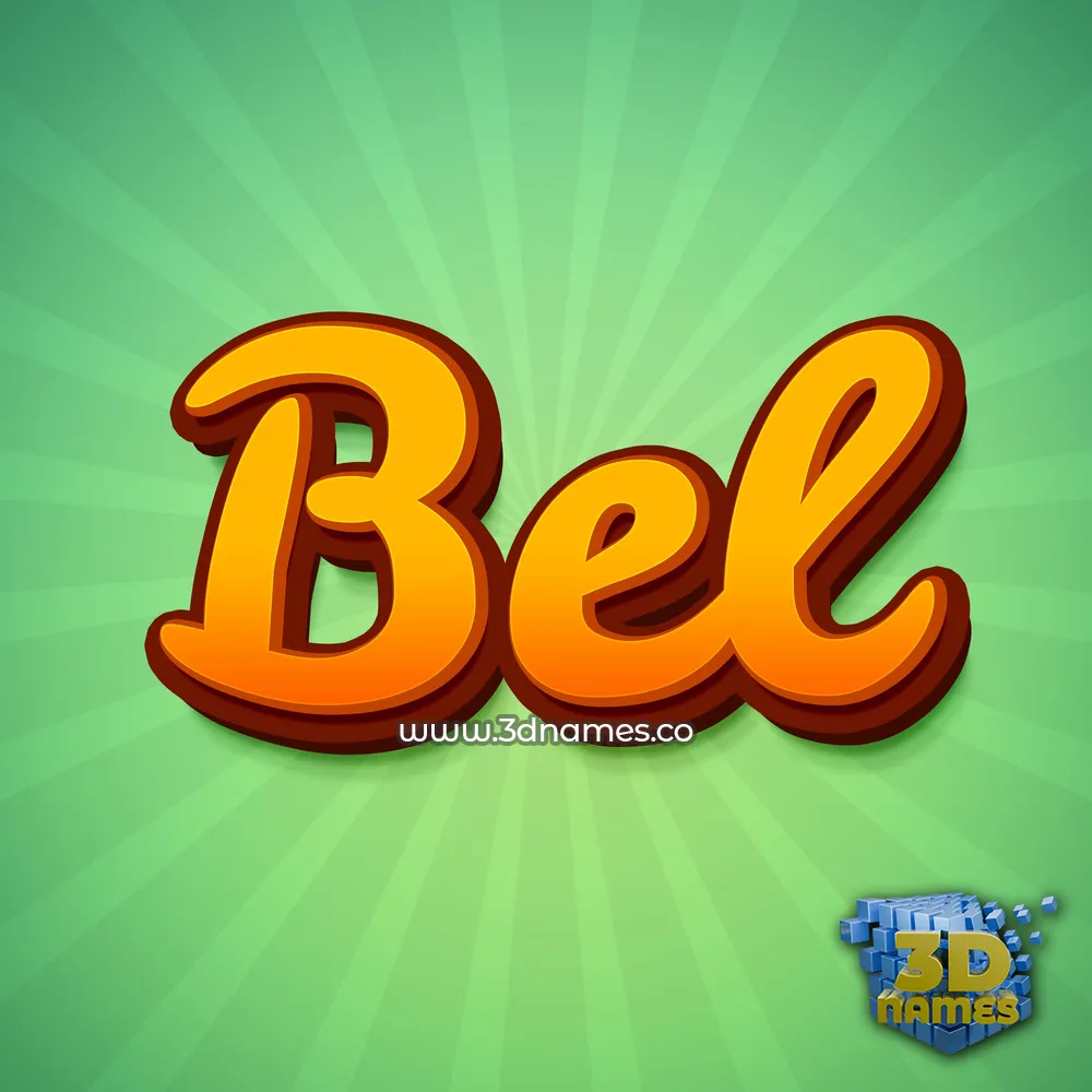 bel in Green Rays style - 3D name wallpaper