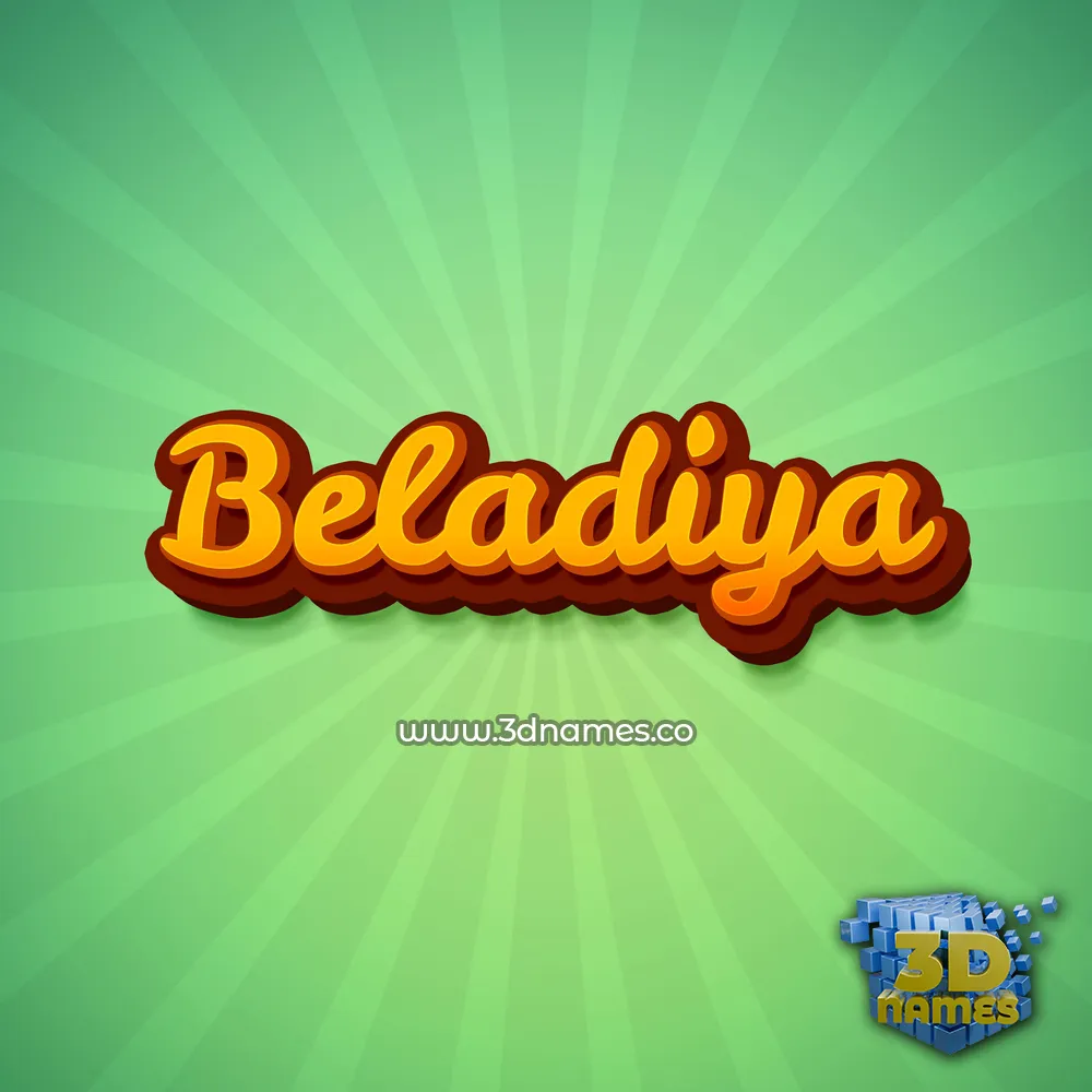 beladiya in Green Rays style - 3D name wallpaper