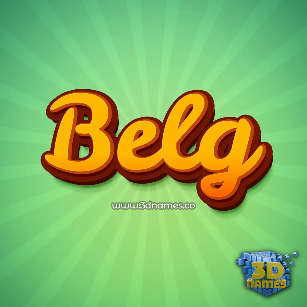 belg in Green Rays style - 3D name wallpaper