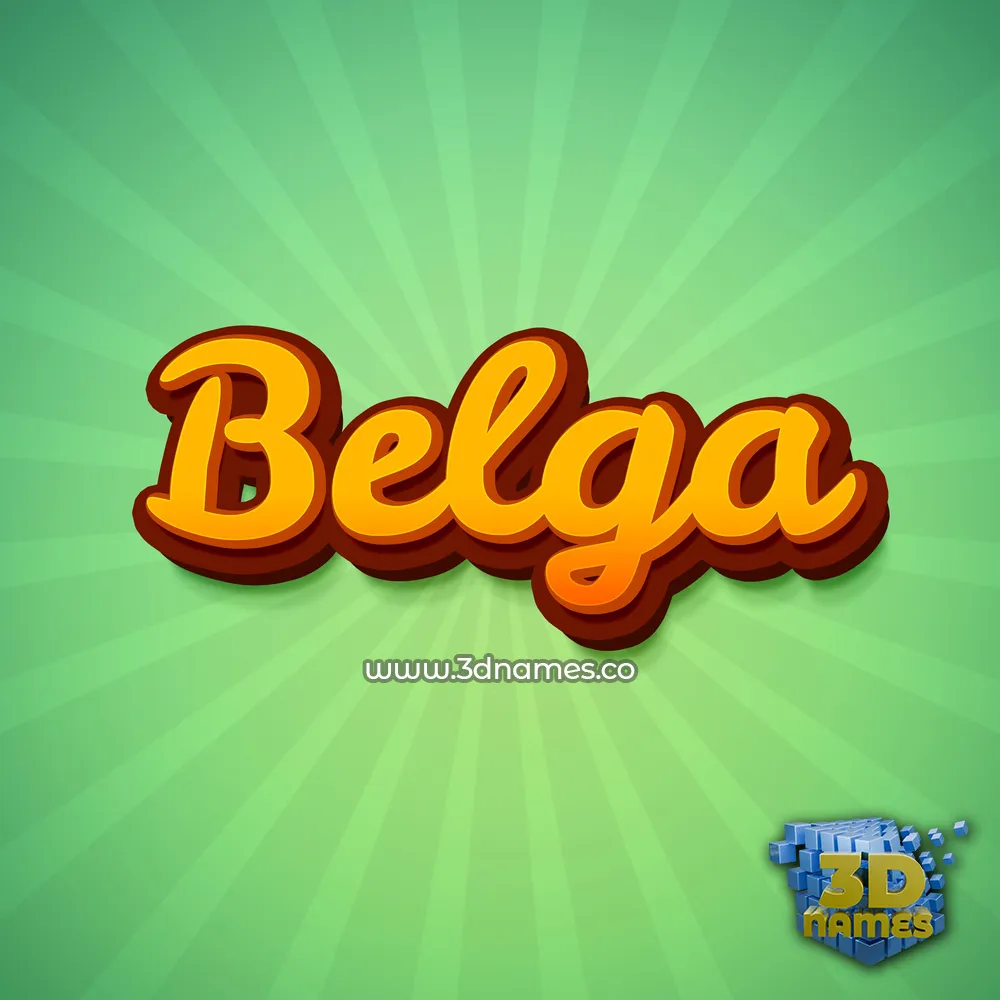 belga in Green Rays style - 3D name wallpaper