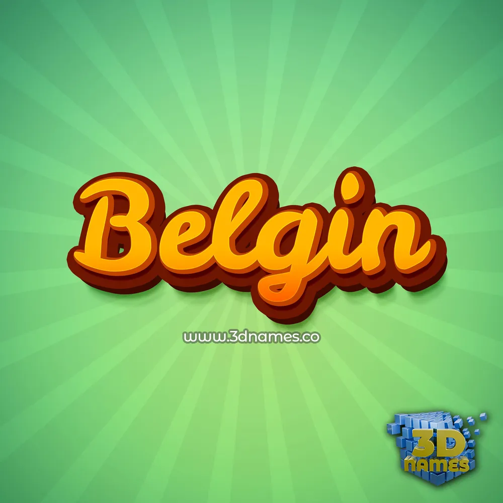 belgin in Green Rays style - 3D name wallpaper