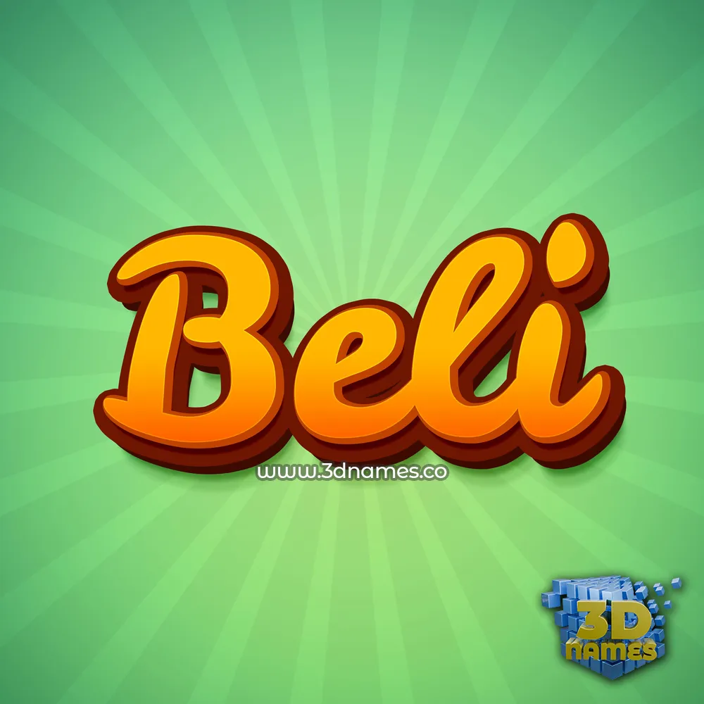 beli in Green Rays style - 3D name wallpaper