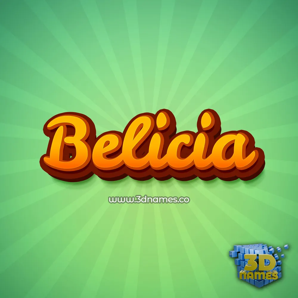 belicia in Green Rays style - 3D name wallpaper
