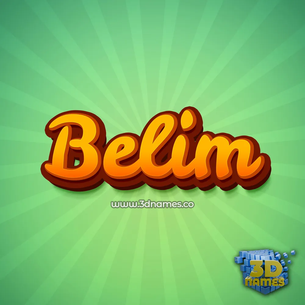 belim in Green Rays style - 3D name wallpaper