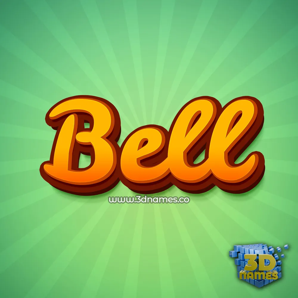 bell in Green Rays style - 3D name wallpaper