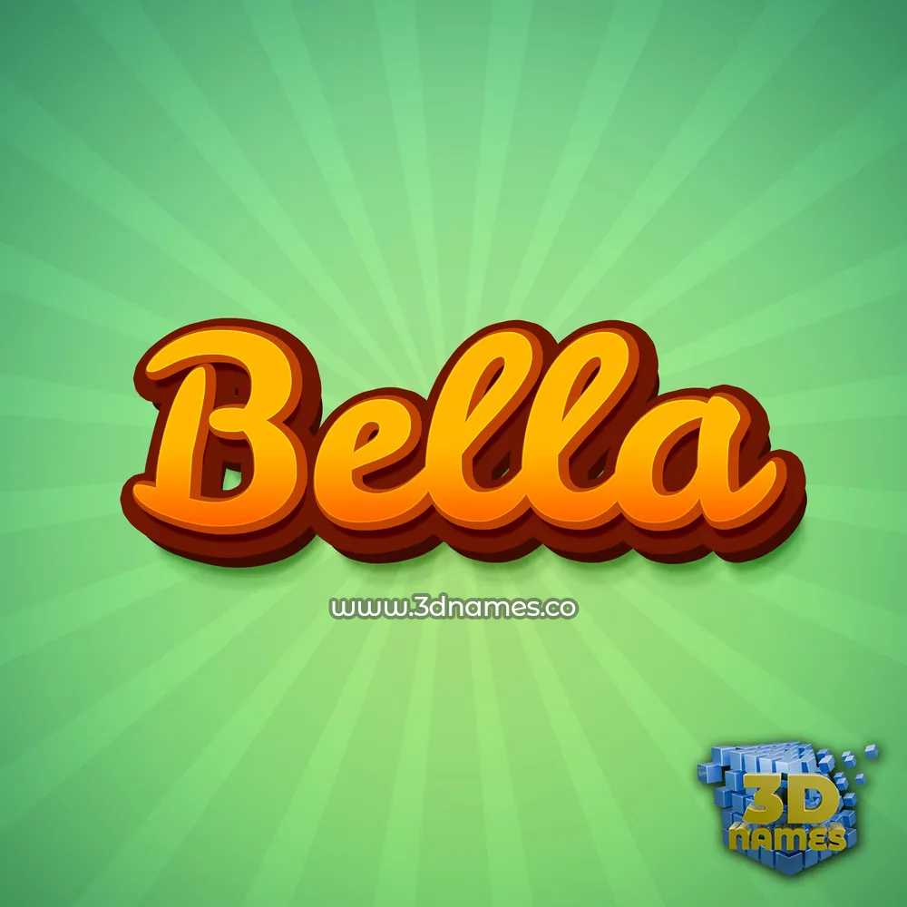 bella in Green Rays style - 3D name wallpaper