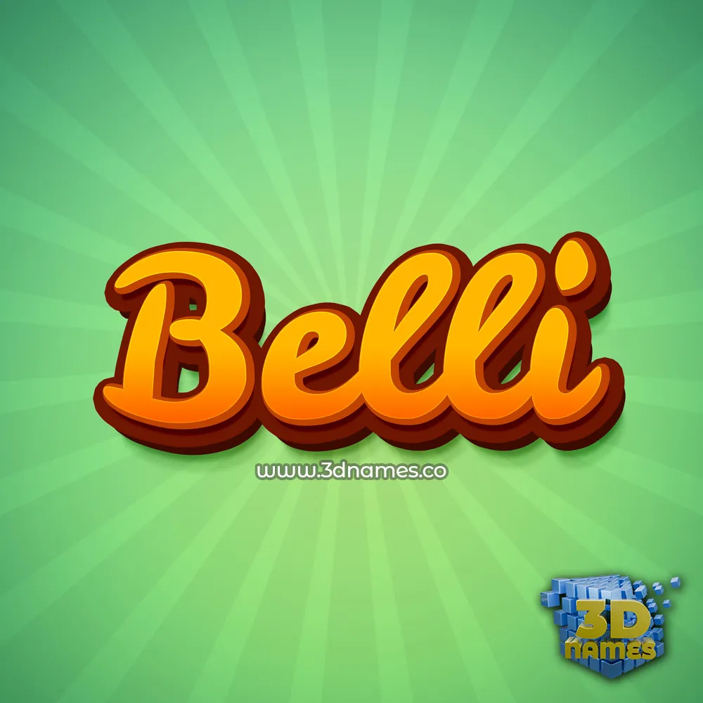 belli in Green Rays style - 3D name wallpaper