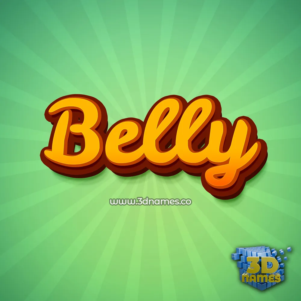 belly in Green Rays style - 3D name wallpaper