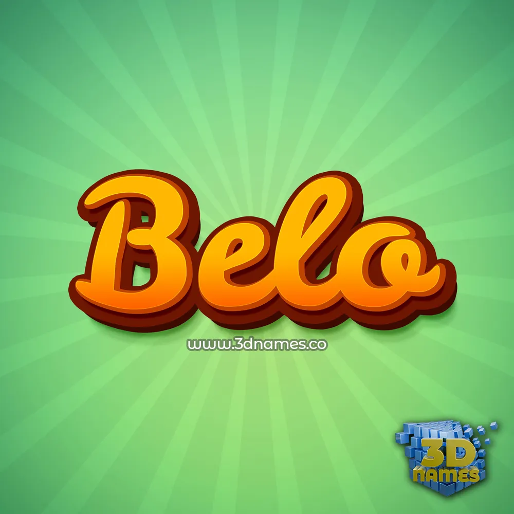 belo in Green Rays style - 3D name wallpaper