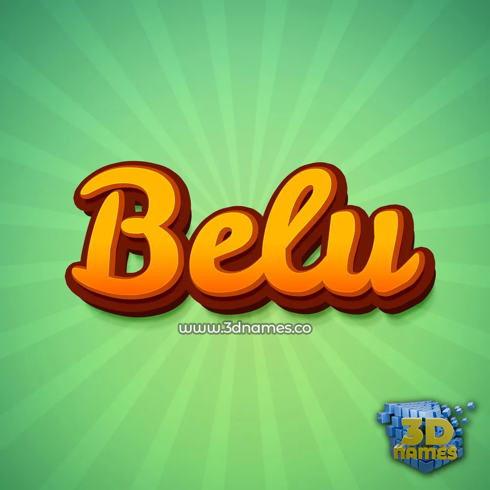 belu in Green Rays style - 3D name wallpaper