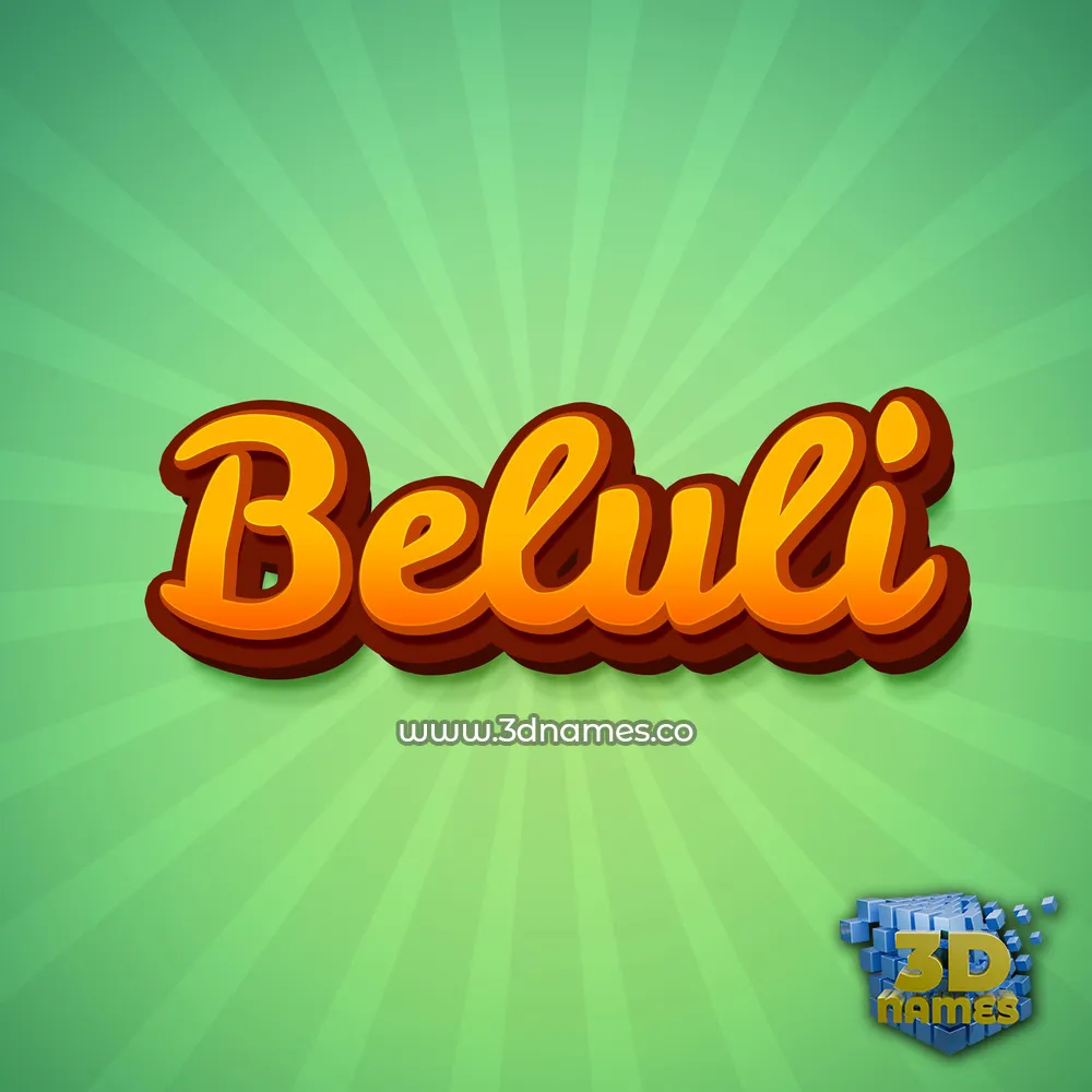 beluli in Green Rays style - 3D name wallpaper