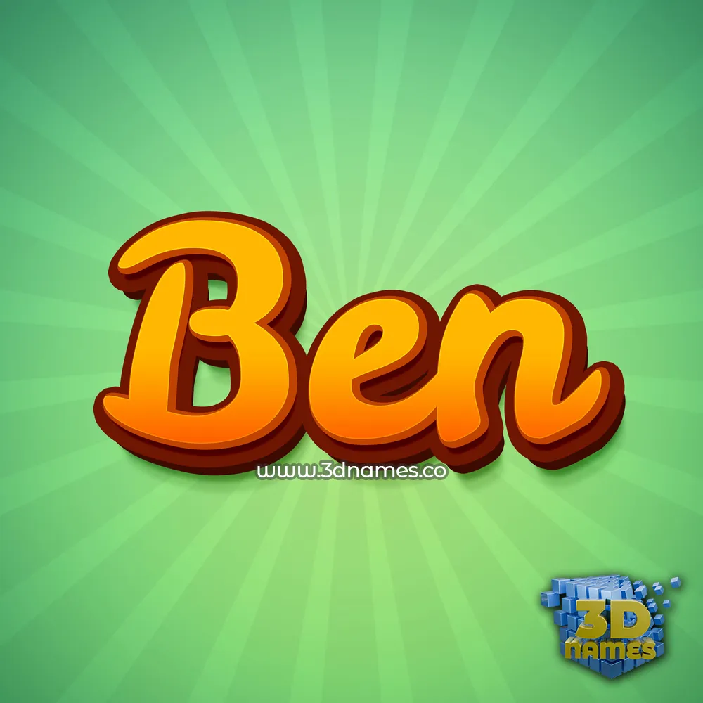 ben in Green Rays style - 3D name wallpaper