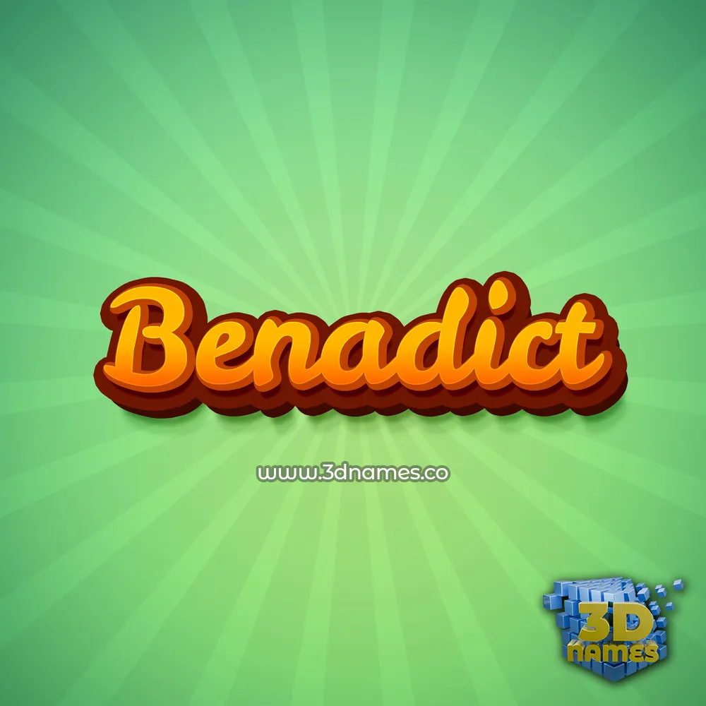benadict in Green Rays style - 3D name wallpaper