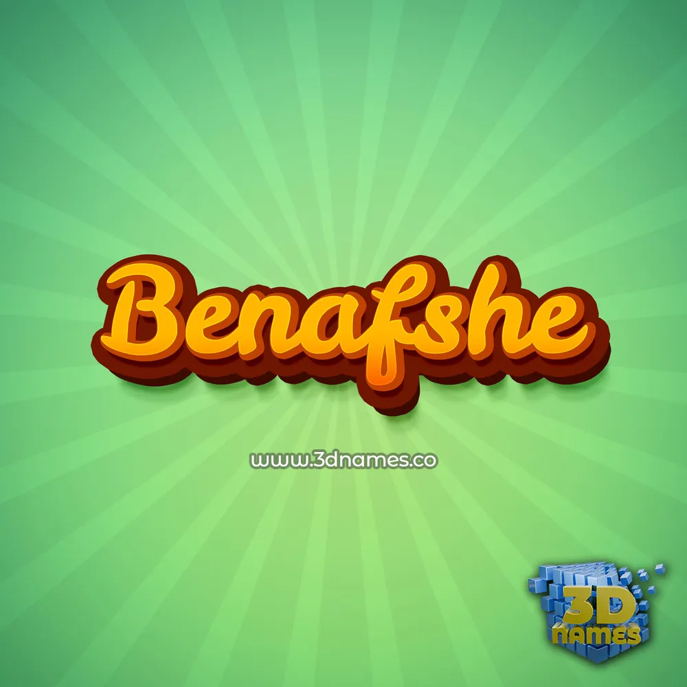 benafshe in Green Rays style - 3D name wallpaper