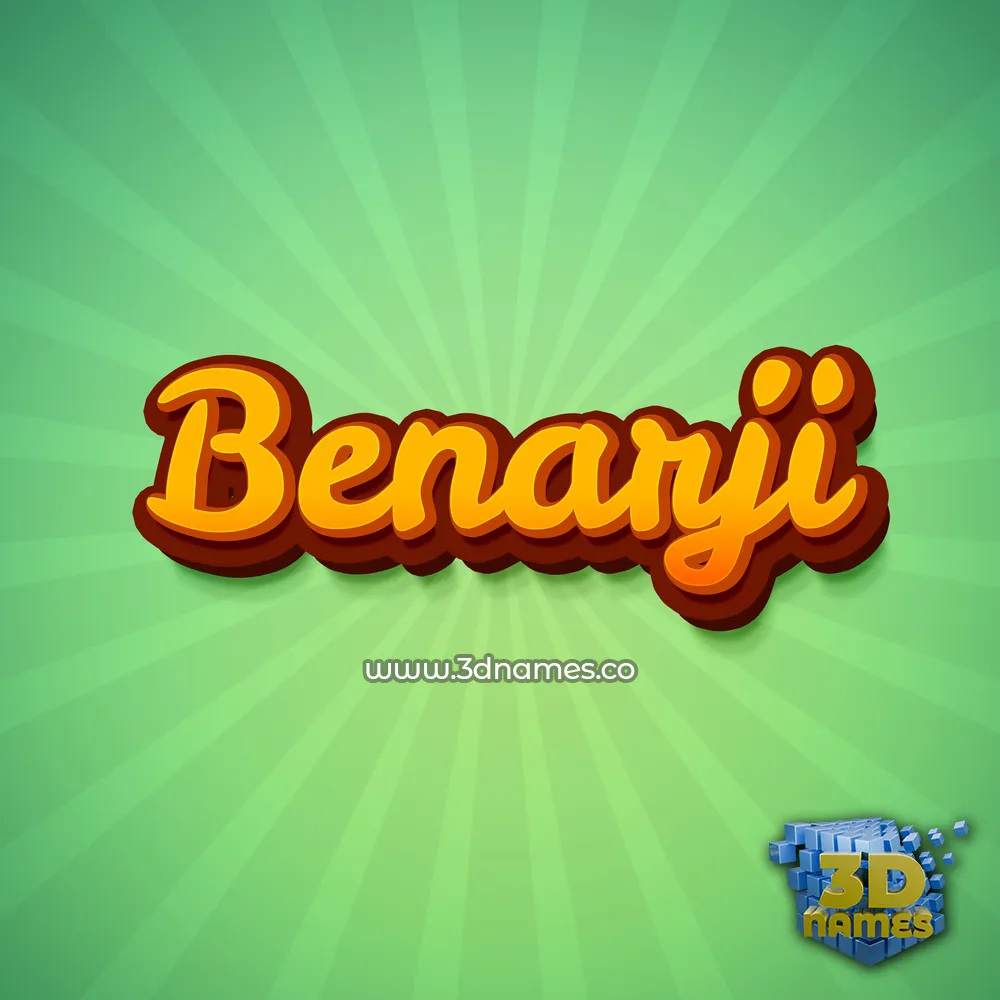 benarji in Green Rays style - 3D name wallpaper