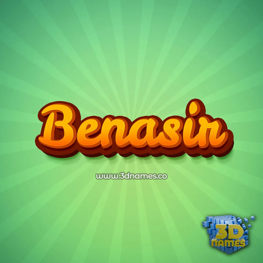 benasir in Green Rays style - 3D name wallpaper