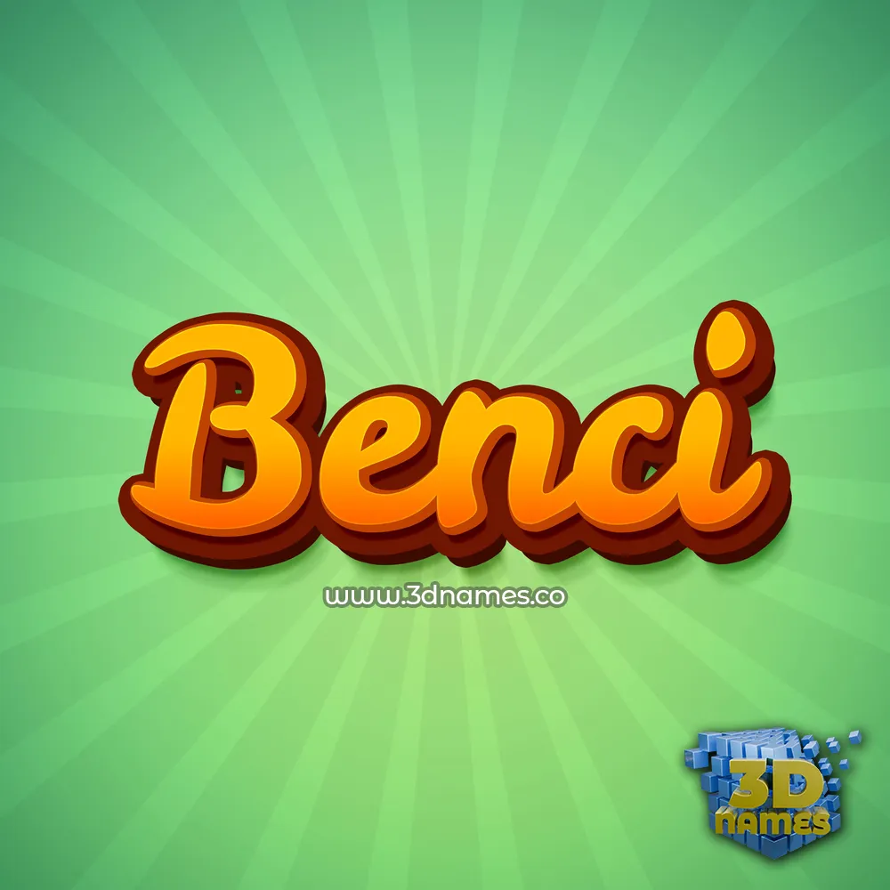 benci in Green Rays style - 3D name wallpaper
