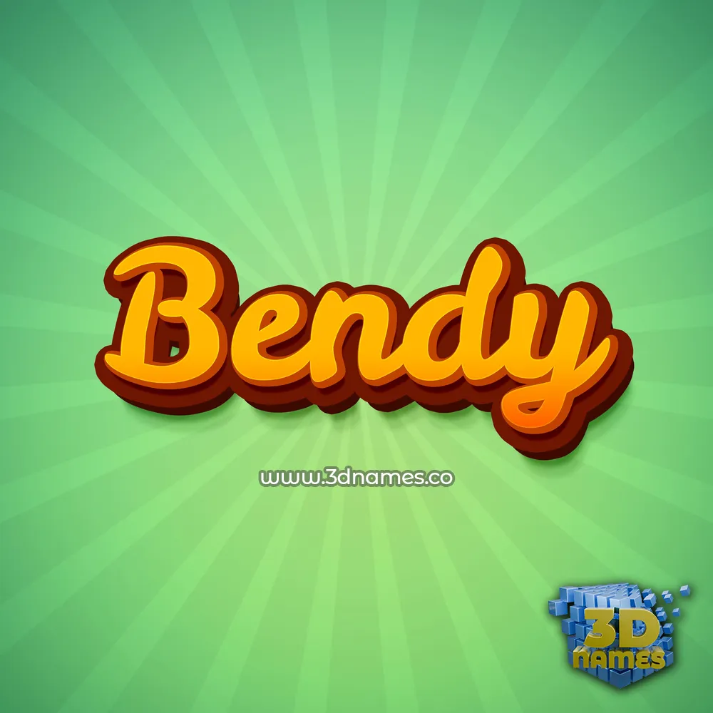 bendy in Green Rays style - 3D name wallpaper